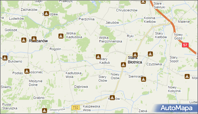 mapa Stary Kadłub, Stary Kadłub na mapie Targeo