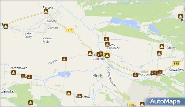 mapa Stary Lubliniec, Stary Lubliniec na mapie Targeo