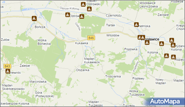 mapa Stary Majdan gmina Wojsławice, Stary Majdan gmina Wojsławice na mapie Targeo