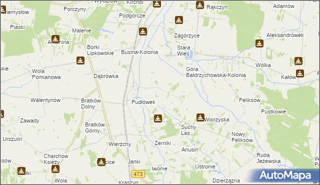 mapa Stary Pudłów, Stary Pudłów na mapie Targeo