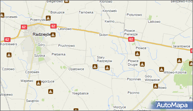 mapa Stary Radziejów, Stary Radziejów na mapie Targeo