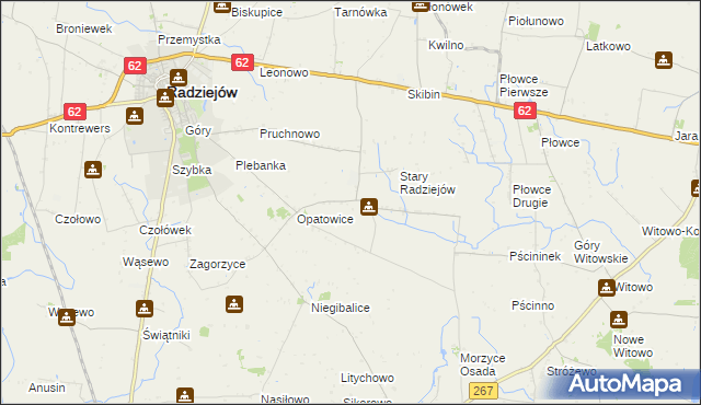 mapa Stary Radziejów Kolonia, Stary Radziejów Kolonia na mapie Targeo