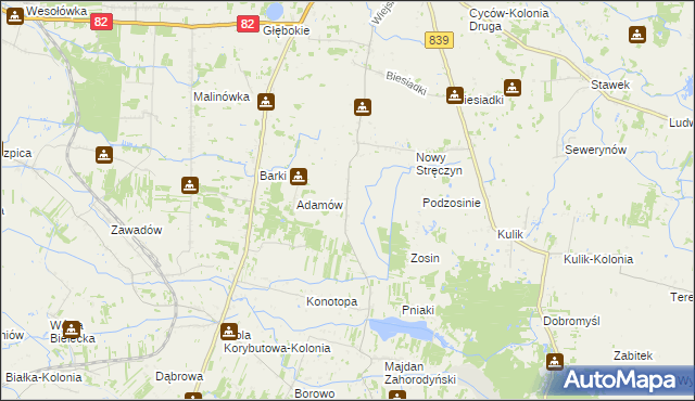 mapa Stary Stręczyn, Stary Stręczyn na mapie Targeo