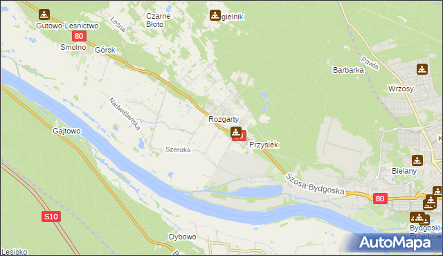 mapa Stary Toruń, Stary Toruń na mapie Targeo
