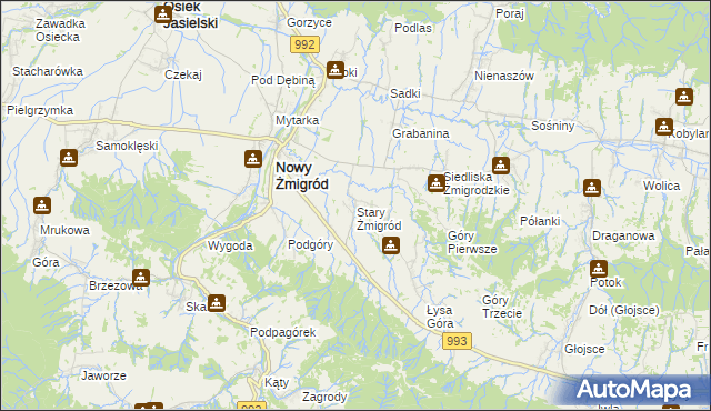 mapa Stary Żmigród, Stary Żmigród na mapie Targeo