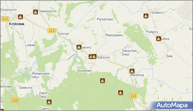 mapa Starzyno gmina Puck, Starzyno gmina Puck na mapie Targeo