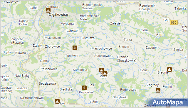 mapa Staszkówka, Staszkówka na mapie Targeo