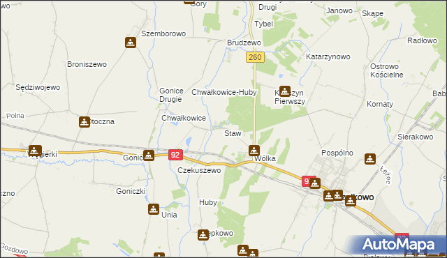 mapa Staw gmina Strzałkowo, Staw gmina Strzałkowo na mapie Targeo