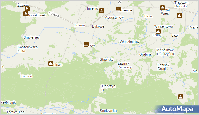 mapa Stawisko gmina Zagórów, Stawisko gmina Zagórów na mapie Targeo