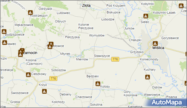 mapa Stawiszyce, Stawiszyce na mapie Targeo