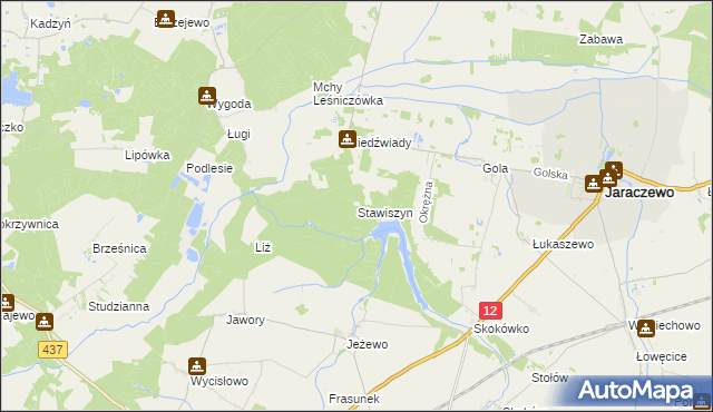 mapa Stawiszyn gmina Borek Wielkopolski, Stawiszyn gmina Borek Wielkopolski na mapie Targeo