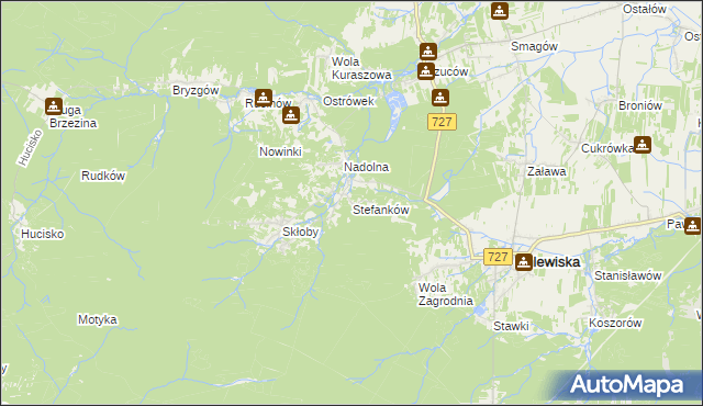 mapa Stefanków gmina Chlewiska, Stefanków gmina Chlewiska na mapie Targeo