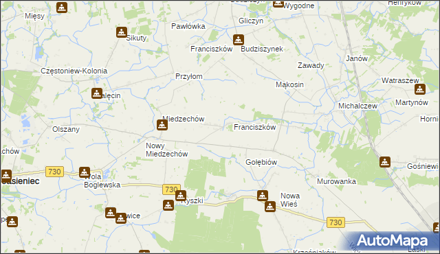 mapa Stefanków gmina Jasieniec, Stefanków gmina Jasieniec na mapie Targeo