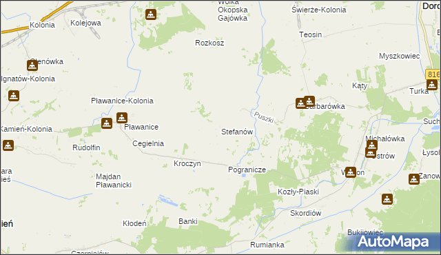 mapa Stefanów gmina Dorohusk, Stefanów gmina Dorohusk na mapie Targeo