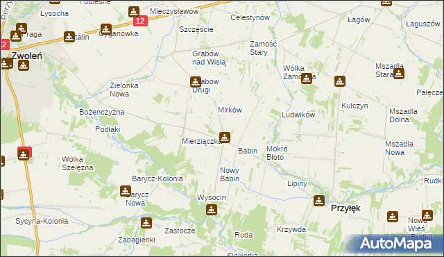 mapa Stefanów gmina Przyłęk, Stefanów gmina Przyłęk na mapie Targeo