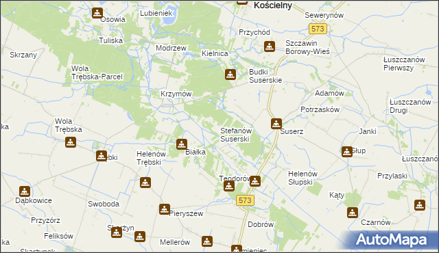 mapa Stefanów Suserski, Stefanów Suserski na mapie Targeo