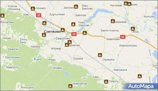 mapa Steklin, Steklin na mapie Targeo