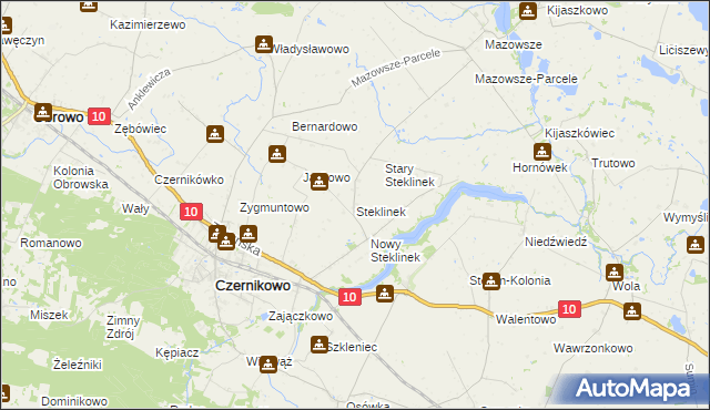 mapa Steklinek, Steklinek na mapie Targeo