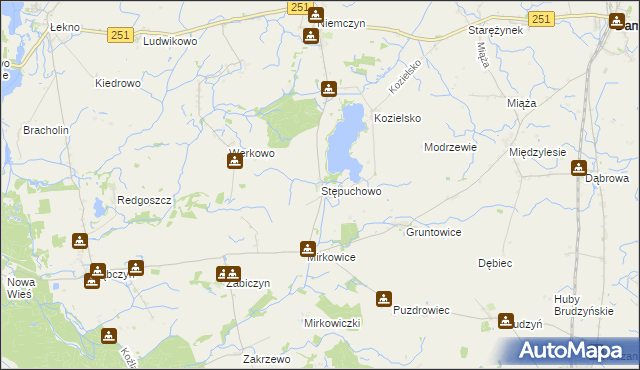 mapa Stępuchowo, Stępuchowo na mapie Targeo