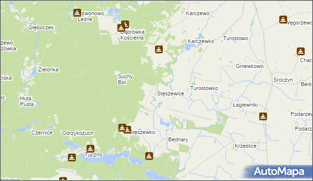 mapa Stęszewice, Stęszewice na mapie Targeo