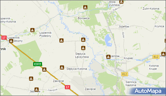 mapa Stężyca Nadwieprzańska, Stężyca Nadwieprzańska na mapie Targeo