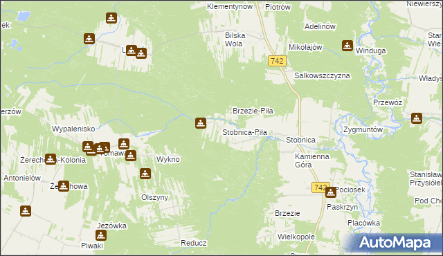 mapa Stobnica-Piła, Stobnica-Piła na mapie Targeo