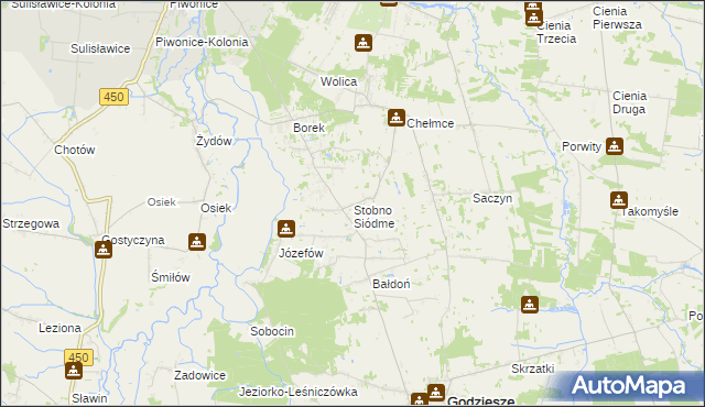 mapa Stobno Siódme, Stobno Siódme na mapie Targeo