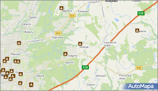 mapa Stoboje, Stoboje na mapie Targeo