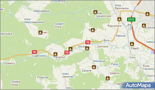 mapa Stoczek gmina Garwolin, Stoczek gmina Garwolin na mapie Targeo