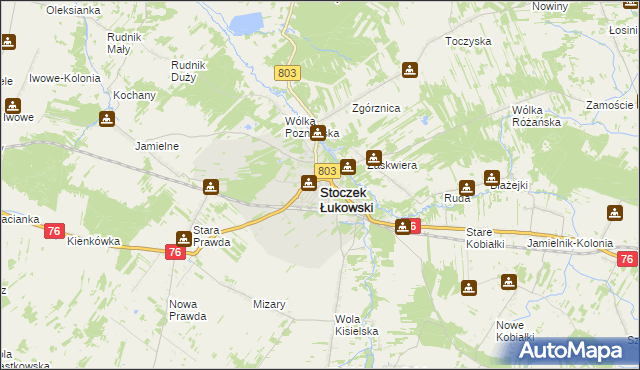 mapa Stoczek Łukowski, Stoczek Łukowski na mapie Targeo