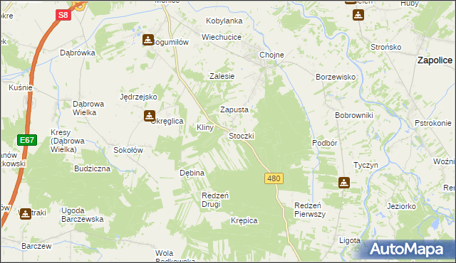 mapa Stoczki gmina Sieradz, Stoczki gmina Sieradz na mapie Targeo