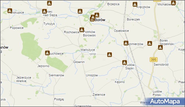 mapa Stogi gmina Borów, Stogi gmina Borów na mapie Targeo