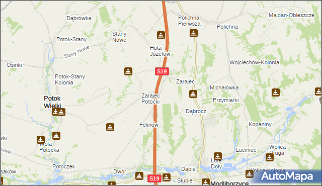 mapa Stojeszyn-Kolonia, Stojeszyn-Kolonia na mapie Targeo