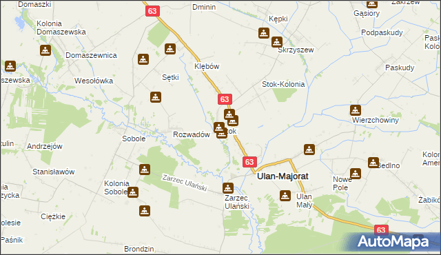 mapa Stok gmina Ulan-Majorat, Stok gmina Ulan-Majorat na mapie Targeo