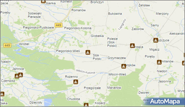 mapa Stok Polski, Stok Polski na mapie Targeo