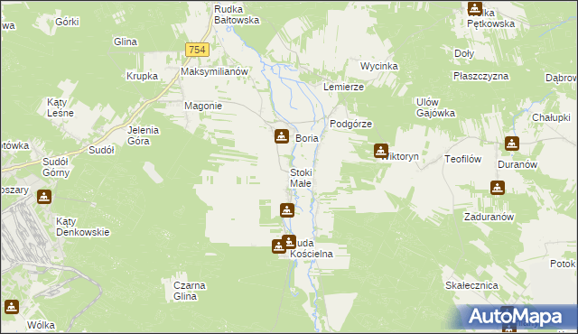 mapa Stoki Małe, Stoki Małe na mapie Targeo