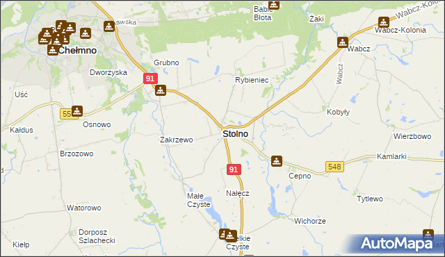 mapa Stolno powiat chełmiński, Stolno powiat chełmiński na mapie Targeo