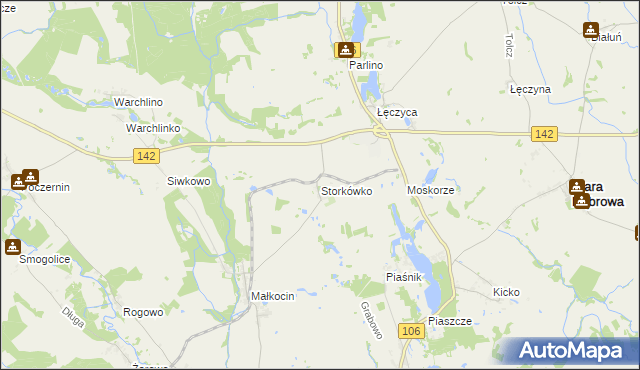 mapa Storkówko, Storkówko na mapie Targeo