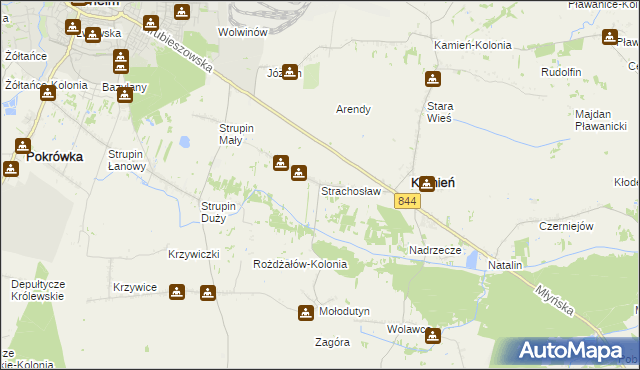 mapa Strachosław, Strachosław na mapie Targeo