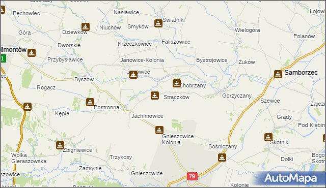 mapa Strączków, Strączków na mapie Targeo