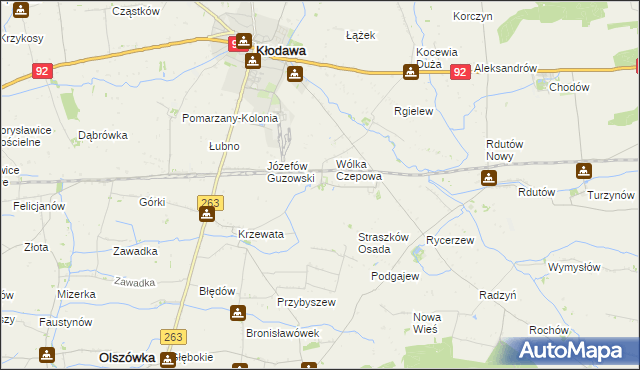 mapa Straszkówek, Straszkówek na mapie Targeo