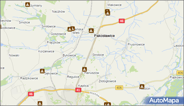 mapa Strobice, Strobice na mapie Targeo