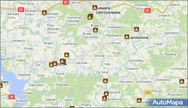 mapa Stronie gmina Stryszów, Stronie gmina Stryszów na mapie Targeo