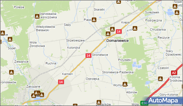 mapa Stroniewice, Stroniewice na mapie Targeo