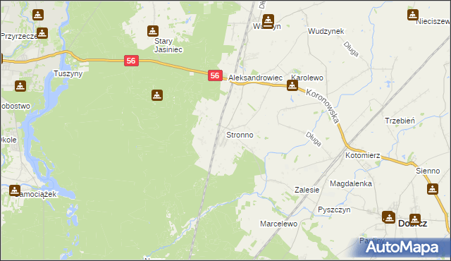 mapa Stronno gmina Dobrcz, Stronno gmina Dobrcz na mapie Targeo