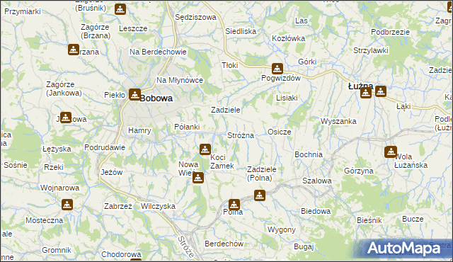 mapa Stróżna, Stróżna na mapie Targeo