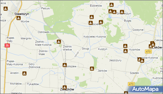 mapa Strugi gmina Żelazków, Strugi gmina Żelazków na mapie Targeo