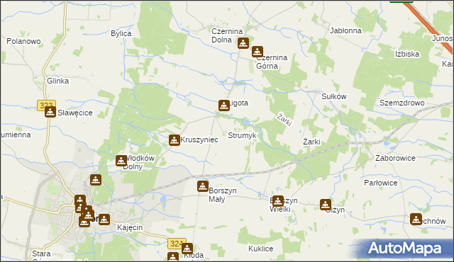 mapa Strumyk gmina Góra, Strumyk gmina Góra na mapie Targeo