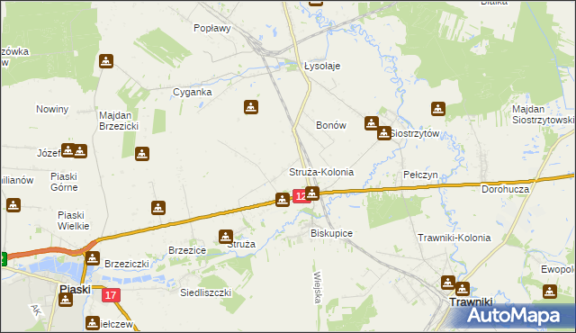 mapa Struża-Kolonia, Struża-Kolonia na mapie Targeo