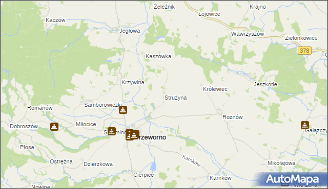 mapa Strużyna gmina Przeworno, Strużyna gmina Przeworno na mapie Targeo